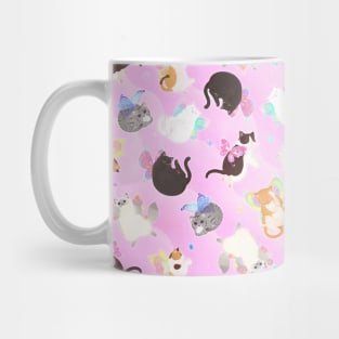 Fairy Cats All Over (pink base) Mug